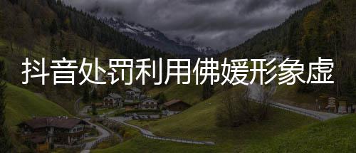 营销账号个形象虚假处罚抖音利用佛媛