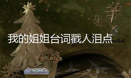 摘抄戳人词语戳心典台泪点录 我的我的姐姐姐姐经台词台词