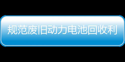 门联展执规范项行动力电池动利用回收合开五部废旧法专