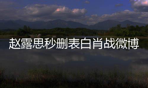 赵露战微工作白肖博辟谣思秒删表室发声明