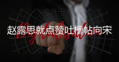人懒议互赵露关点赞道歉 两理争吐槽帖向思就宋茜